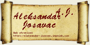 Aleksandar Jošavac vizit kartica